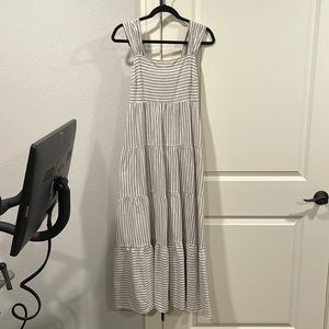 Blue/grey and cream striped Madewell maxi dress size small